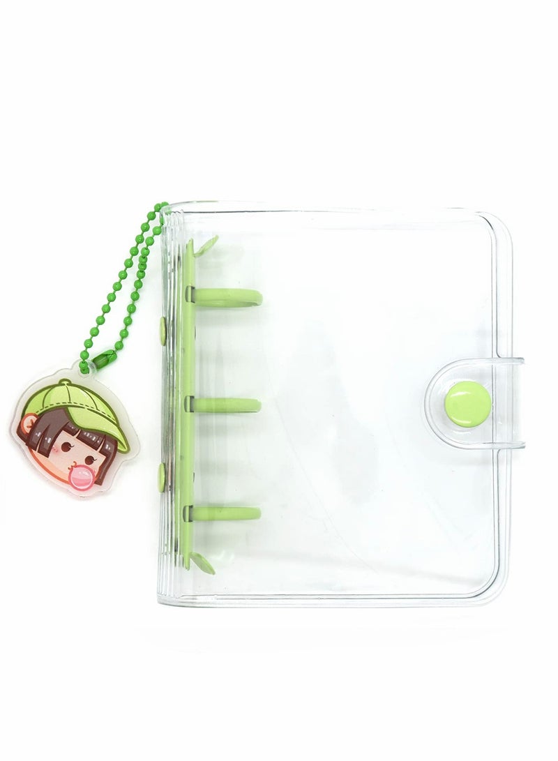 Mini Transparent Binder with Keychain - PVC 3 Round Ring Planner Cover - Soft Plastic Notebook Protector - Inner Papers Included - Image 3