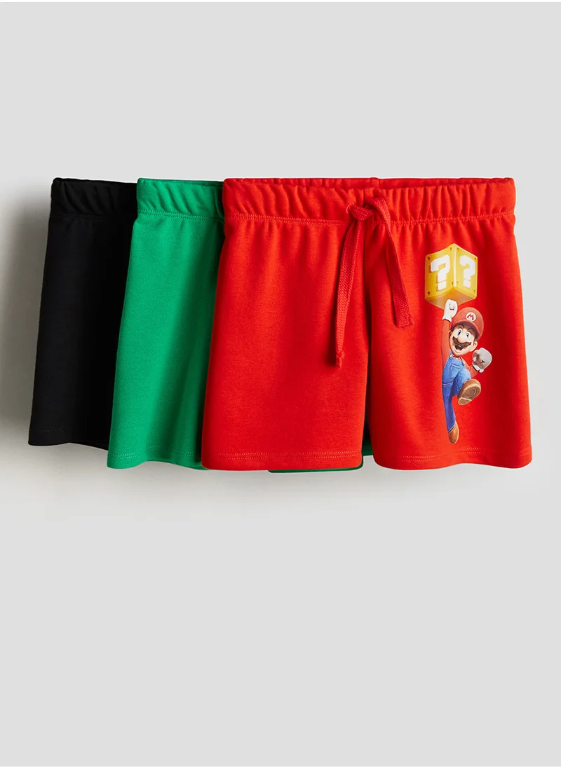 H&M 3-Pack Printed Sweatshorts