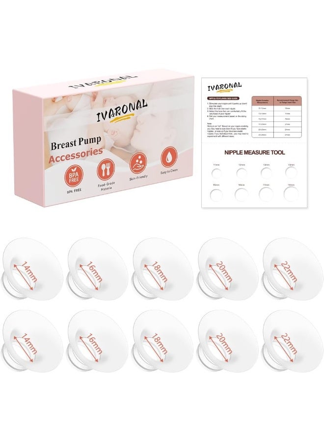 IVARONAL 10pcs Flange Insert 14/16/18/20/22mm*2 pcs Compatible with Momcozy and Other Breast Pumps - Image 1