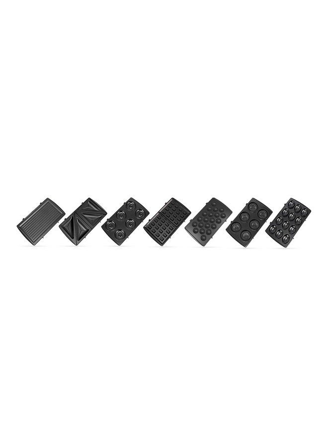 Saachi Multi Snacks Maker With 7 Non-Stick Changeable Plates 750 W NL-7M-1572-WH Black, Silver - Image 4