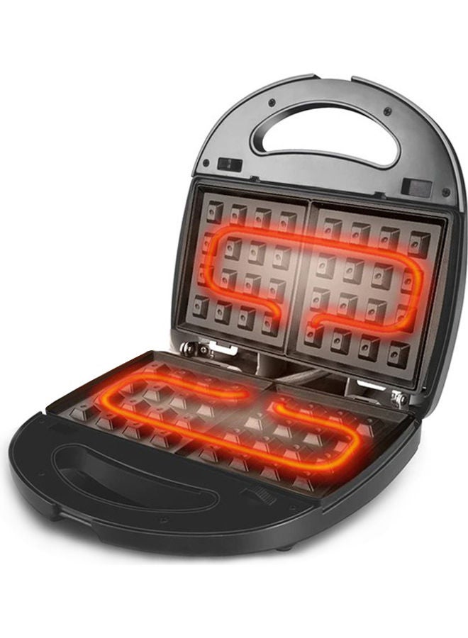 Saachi Multi Snacks Maker With 7 Non-Stick Changeable Plates 750 W NL-7M-1572-WH Black, Silver - Image 3