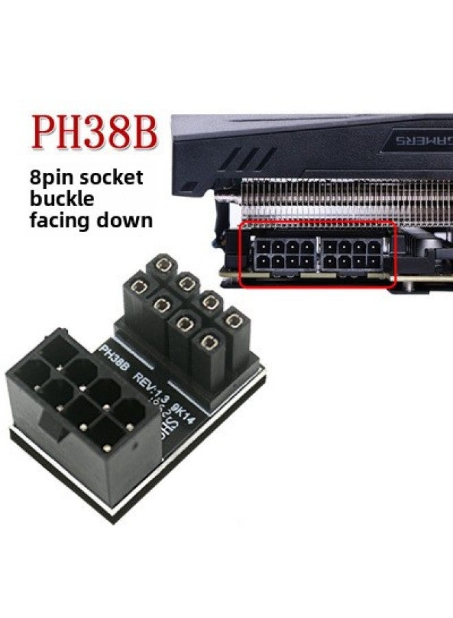 Graphics Card Power Supply 180 Degrees Steering Connector 6P8P Turning Device Chassis Routing Beautifying Solution Graphics Card Top Cover-Color:PH38B-10PCS  - Image 1