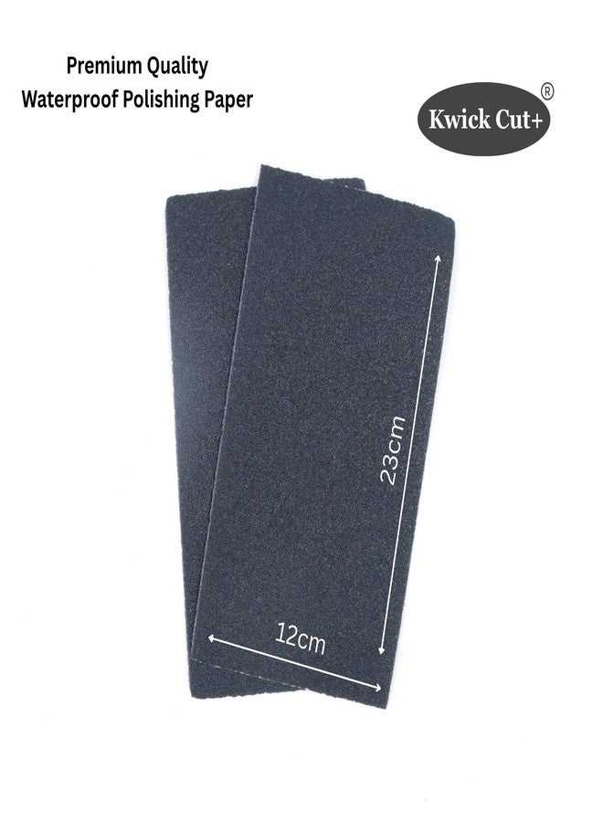 KWICK CUT + KWICK CUT+® 80 Grit Waterproof Abrasive Sheets | Pack of 4 | 120mm x 230mm (12cm x 23cm) | Silicon Carbide Sanding Sheets for Metal, Wood, Paint & Rust Removal | Electro Coated Emery Paper Sheets - Image 4