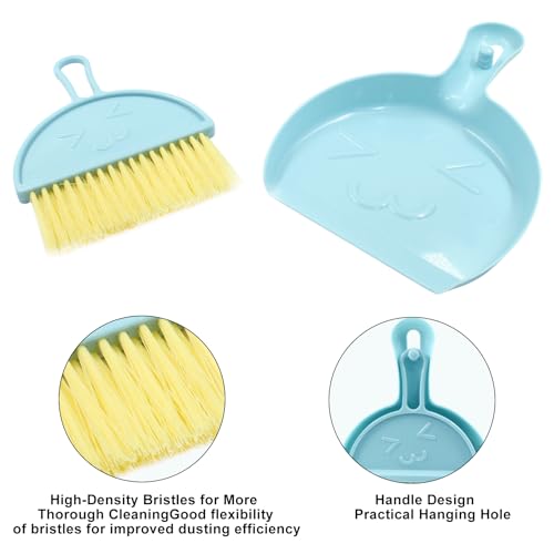 Hitefu Small Broom and Dustpan Set, Mini Dust Pans and Brush Set, Broom with Dustpan Combo Set for Home Cleaning, Sofa, Kitchen, Table, Countertops, Storage Shelves & Pets Area(3 Colors) - Image 3