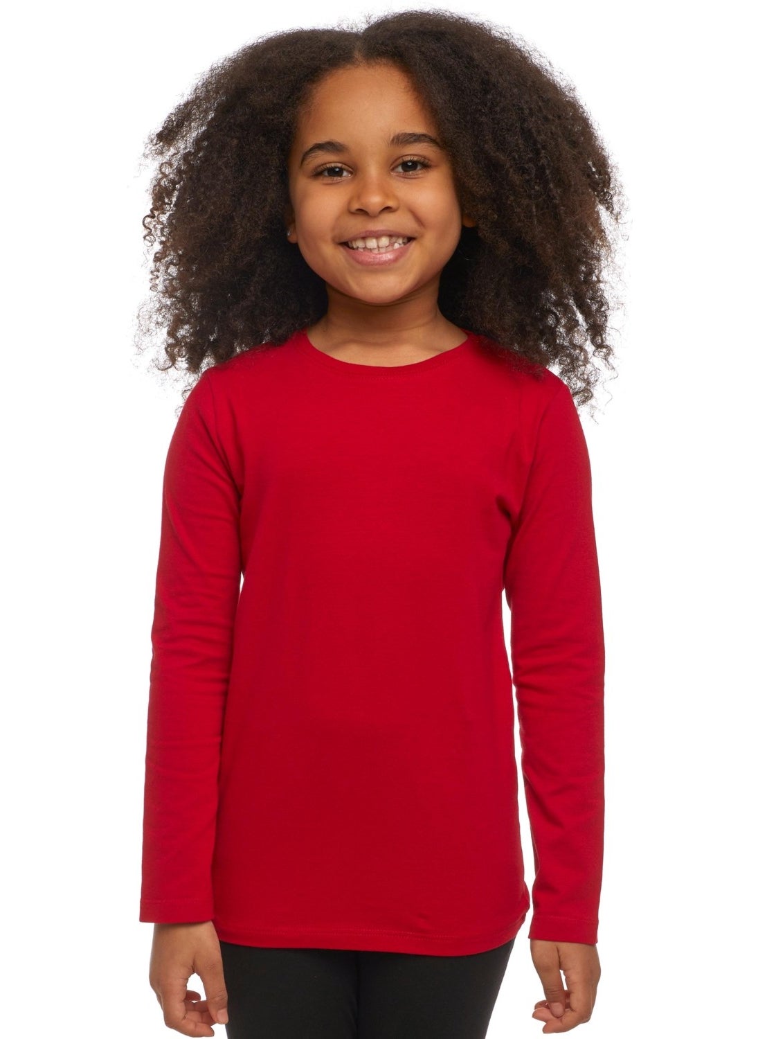 Lovetti - Red Basic Unisex Kids Seasonal Zero Collar Long Sleeve T-Shirt - Image 1