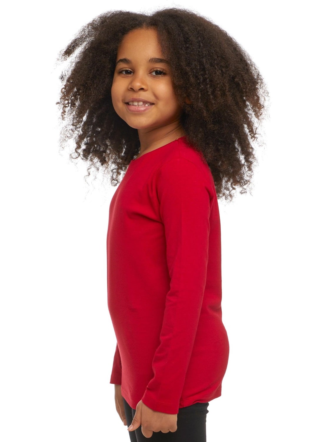 Lovetti - Red Basic Unisex Kids Seasonal Zero Collar Long Sleeve T-Shirt - Image 1