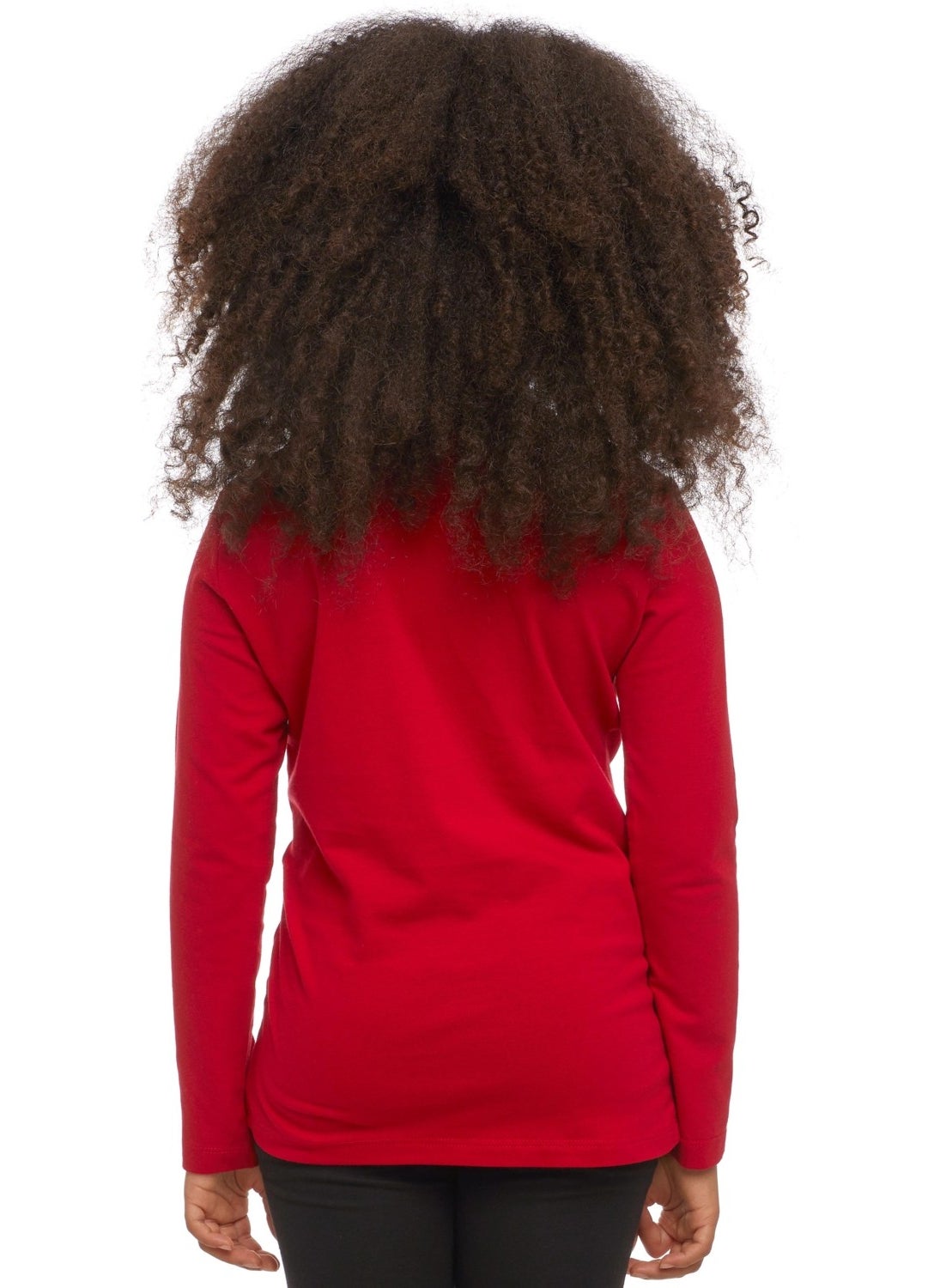 Lovetti - Red Basic Unisex Kids Seasonal Zero Collar Long Sleeve T-Shirt - Image 1