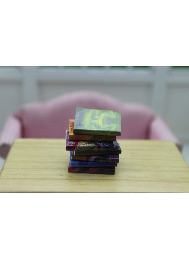 SXFSE إكسسوارات ديكور منزل الدمى 1:12 نموذج مشهد تماثيل منزل الدمى كتب رواية لغرفة النوم غرفة الكتب لعبة لعب 7 قطع (متعددة الألوان 20 × 24 مم) - Image 4