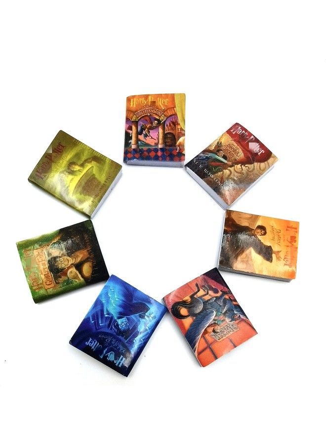 SXFSE إكسسوارات ديكور منزل الدمى 1:12 نموذج مشهد تماثيل منزل الدمى كتب رواية لغرفة النوم غرفة الكتب لعبة لعب 7 قطع (متعددة الألوان 20 × 24 مم) - Image 1