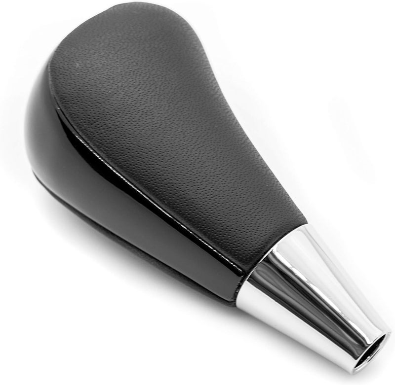 SHIFTIN مقبض نقل الحركة من الجلد والخشب لتويوتا أفالون يارس 4رانر لاند كروزر سيينا كامري سولارا تاكوما ولكزس ES300 ES330 GS300 GS400 GS430 SC300 SC400 (جلد أسود/أسود لامع) - Image 5