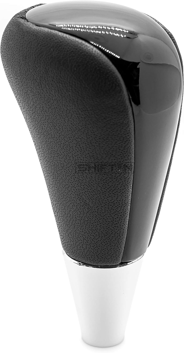 SHIFTIN مقبض نقل الحركة من الجلد والخشب لتويوتا أفالون يارس 4رانر لاند كروزر سيينا كامري سولارا تاكوما ولكزس ES300 ES330 GS300 GS400 GS430 SC300 SC400 (جلد أسود/أسود لامع) - Image 3