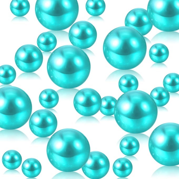 TEAL VASE FILLER 150PCS PEARLS BEAD FOR CENTERPIECES VASES 81420 MM NO HOLE BEADS FAKE PEARLS FOR WEDDING BIRTHDAY THEME PARTY TABLE CENTERPIECES DECOR