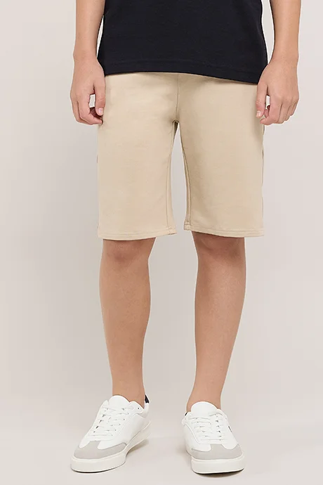 R&B Solid Shorts with Drawstring Waist