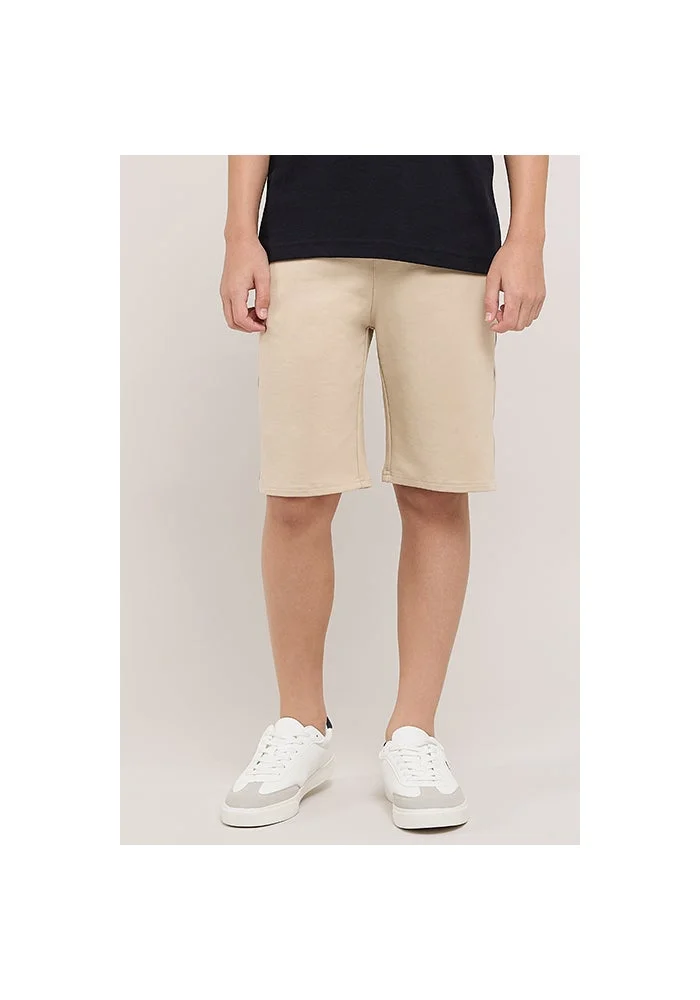 أر أند بي Solid Shorts with Drawstring Waist
