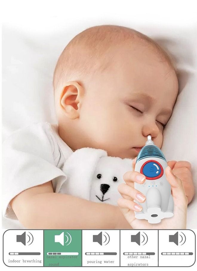 Arabest Nasal Aspirator for Baby, Electric Nose Aspirator for Toddler, Automatic Nose Cleaner with 3 Silicone Tips, Adjustable Suction Level, Music and Light Soothing Function(small rocket)  - Image 5
