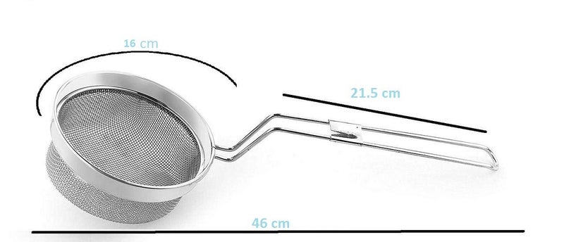 Foliam Stainless Steel Deep Fry StrainerOil Strainer for Kitchen Puri Wire Skimmer with Spiral MeshPuri Jhara 16 Cms - Image 2