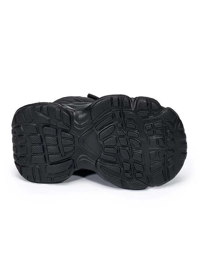 babyqlo Black Sport School Sneakers with Loop Tab