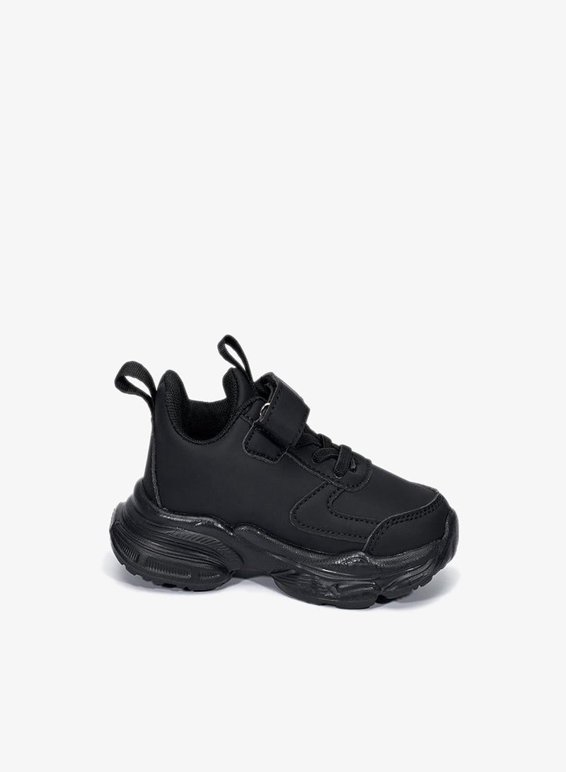 babyqlo Black Sport School Sneakers with Loop Tab - Image 3