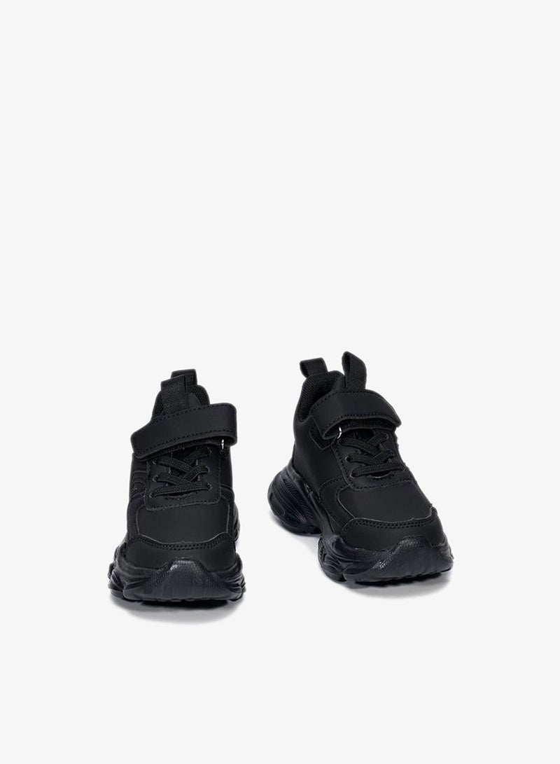 babyqlo Black Sport School Sneakers with Loop Tab - Image 5