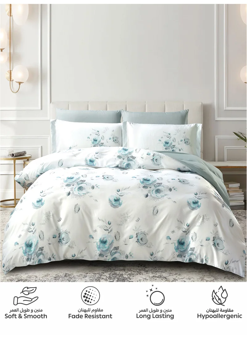 Donetella Digital Print Duvet cover Set, King Size 220x240 cm - 6-Pcs Bed Set, ,Emirate Collection, Microfiber - 1 Duvet Cover, 1 Fitted Sheet, 2 Pillow Shams, 2 Pillowcases (Filler Not Include)