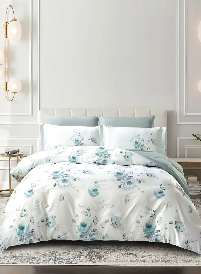 Donetella Digital Print Duvet cover Set, King Size 220x240 cm - 6-Pcs Bed Set, ,Emirate Collection, Microfiber - 1 Duvet Cover, 1 Fitted Sheet, 2 Pillow Shams, 2 Pillowcases (Filler Not Include)
