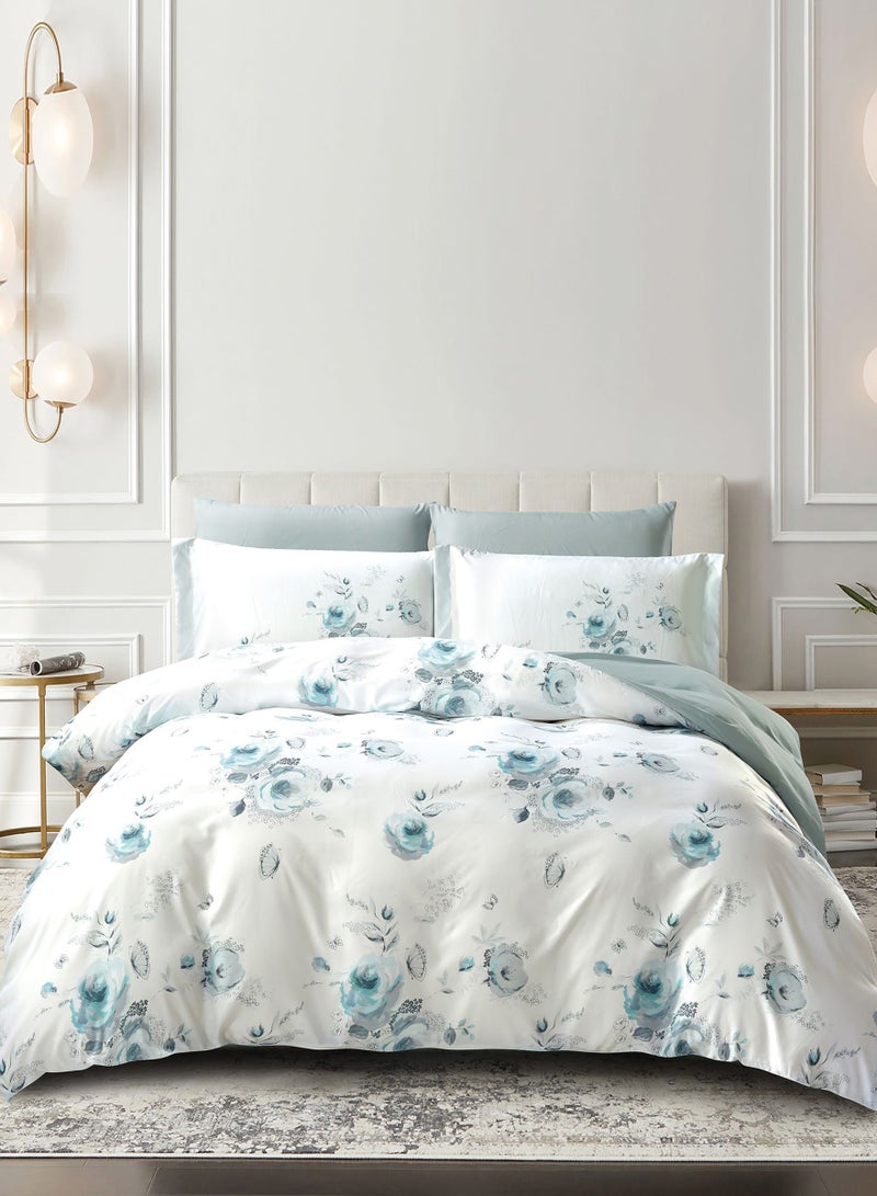 Donetella Digital Print Duvet cover Set, King Size 220x240 cm - 6-Pcs Bed Set, ,Emirate Collection, Microfiber - 1 Duvet Cover, 1 Fitted Sheet, 2 Pillow Shams, 2 Pillowcases (Filler Not Include) - Image 1