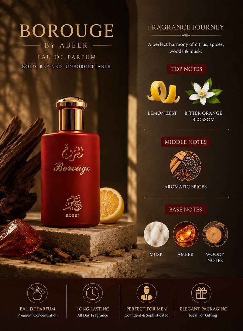 Abeer Borouge Men Perfume by Abeer 100 ML Eau de Parfum - Image 4