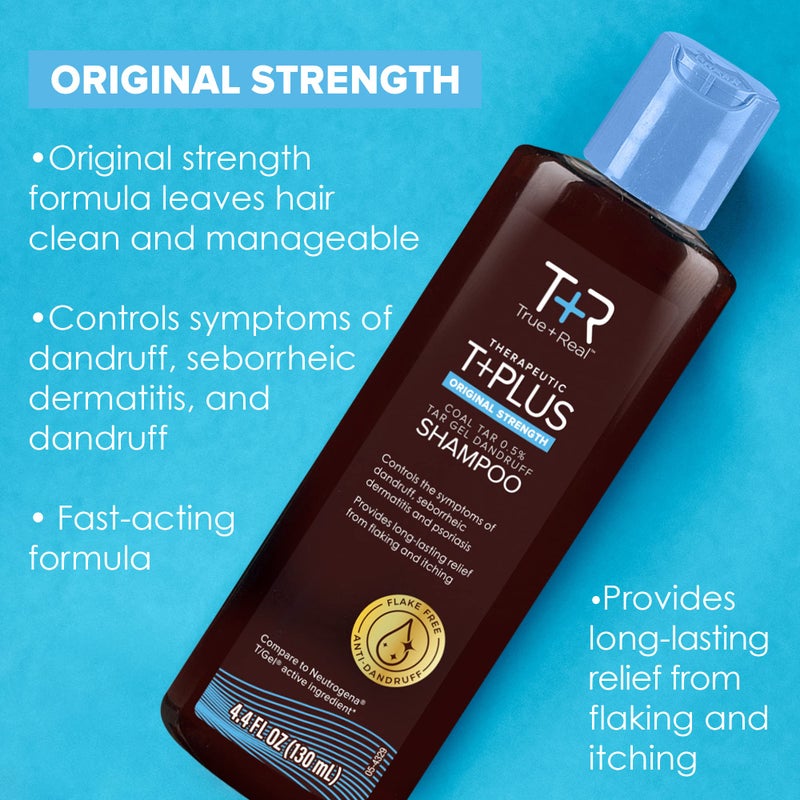 True+Real شامبو مضاد للقشرة جل القطران العلاجي الحقيقي + الأصلي 0.5% قطران الفحم، 16 أونصة سائلة، عبوة من 2 - Image 4