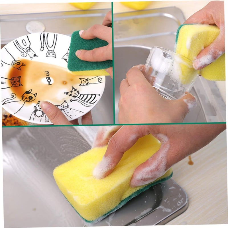 High Density Non Scratch Scouring Pads 12pcs Dishwashing Household Sponge Cleaners - Image 5