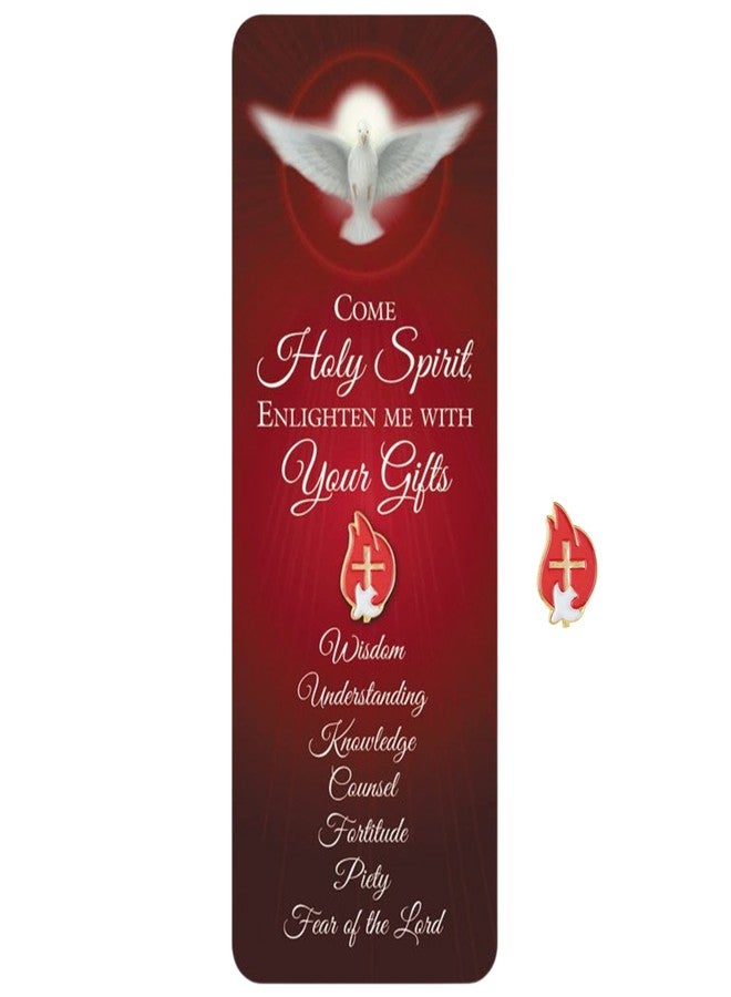 Needzo Come Holy Spirit Dove Lapel Pin and Bookmark, Confirmation Gift Set, 3/4 and 6 Inch - Image 1