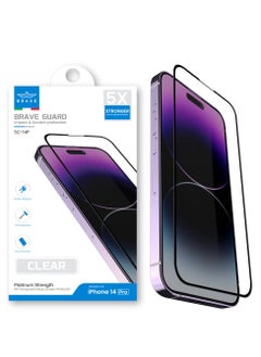 iPhone 14 Pro Premium Clear Screen Protector 6.1 Inch, 9H Tempered Glass Unbreakable with Easy Installation Tray, Bubble Free, Anti-Scratch, Anti-Fingerprint, Full Screen Coverage Clear