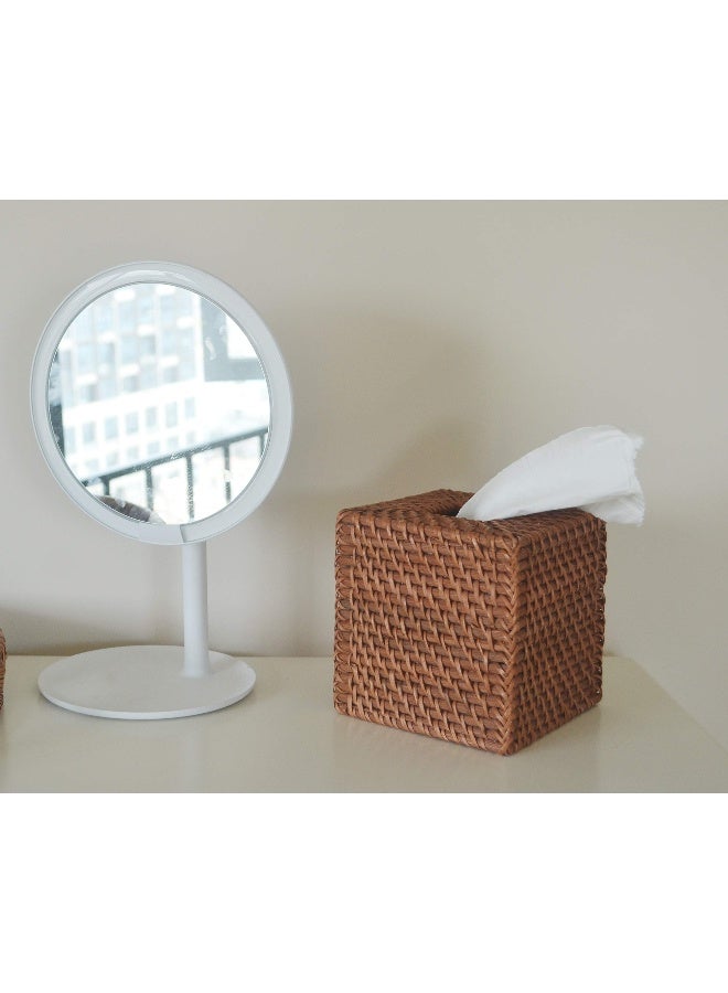DECRAFTS Rattan Tissue Box Cover Natural Woven Facial Napkin Holder Square (Honey Brown, 5.5x5.5x5.9 Inch) - Image 5