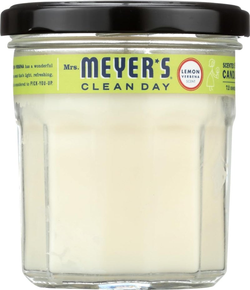 MRS. MEYER'S CLEAN DAY Lemon Verbena Soy Candle, Garden-Inspired Aromatherapy Homekeeping, 35 Hour Burn Time, Made with Essential Oils, 7.2 oz Large Glass Jar Candles (Pack of 2) - Image 5