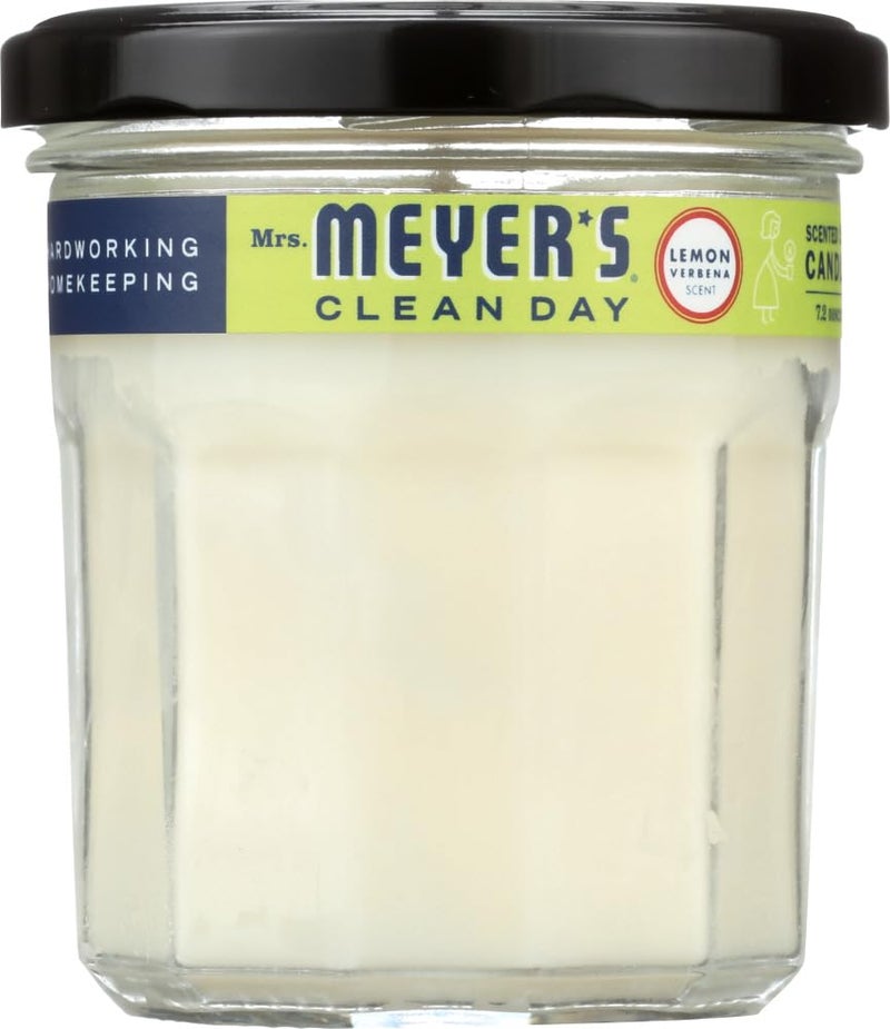 MRS. MEYER'S CLEAN DAY Lemon Verbena Soy Candle, Garden-Inspired Aromatherapy Homekeeping, 35 Hour Burn Time, Made with Essential Oils, 7.2 oz Large Glass Jar Candles (Pack of 2) - Image 3