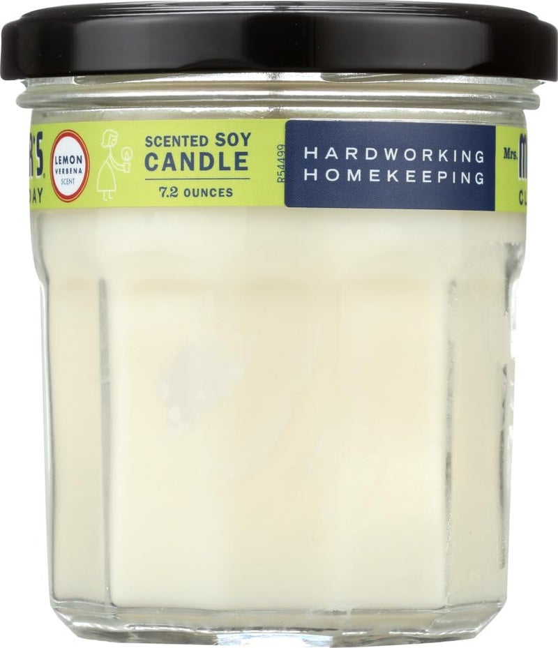 MRS. MEYER'S CLEAN DAY Lemon Verbena Soy Candle, Garden-Inspired Aromatherapy Homekeeping, 35 Hour Burn Time, Made with Essential Oils, 7.2 oz Large Glass Jar Candles (Pack of 2) - Image 4