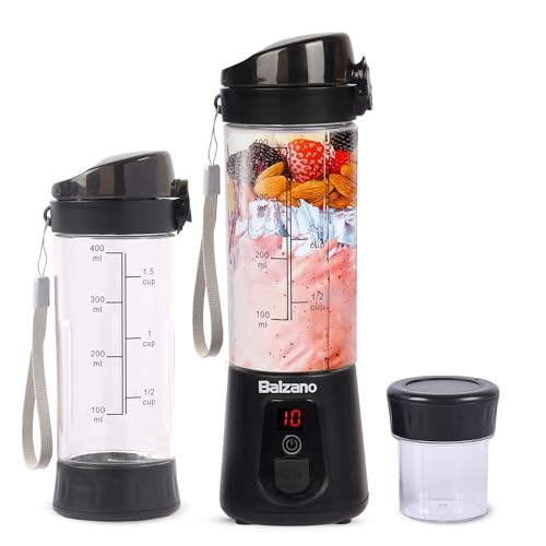 Balzano Portable Blender - Wireless Travel Blender for Smoothies, Juices & Baby Food - Crush Ice, Black - Image 1