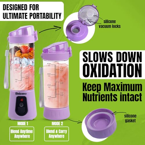 Balzano Portable Blender - Wireless Travel Blender for Smoothies, Juices & Baby Food - Crush Ice, Black - Image 3