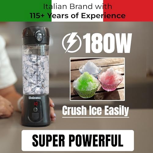 Balzano Portable Blender - Wireless Travel Blender for Smoothies, Juices & Baby Food - Crush Ice, Black - Image 2