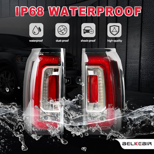 BELKEBIR LED Tail Lights Assembly Compatible With 2015 2016 2017 2018 2019 2020 GMC Yukon/ Yukon XL Left Driver Side Brake Turn Signal Rear Taillights Assembly With Bulb Replace GM2801268 23380460 84536243 - Image 5