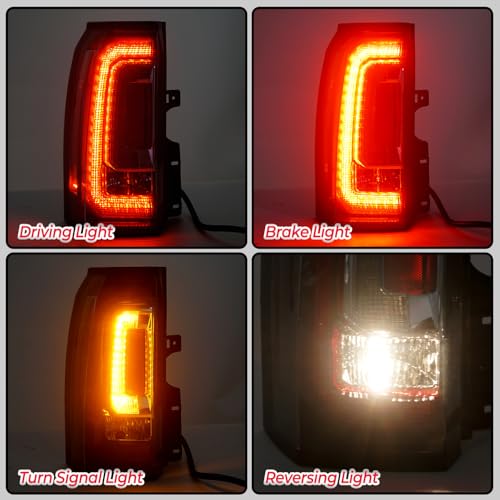 BELKEBIR LED Tail Lights Assembly Compatible With 2015 2016 2017 2018 2019 2020 GMC Yukon/ Yukon XL Left Driver Side Brake Turn Signal Rear Taillights Assembly With Bulb Replace GM2801268 23380460 84536243 - Image 4
