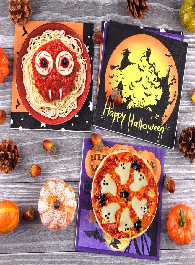 ASTARON 60 Pack Halloween Napkins 13"× 13", Disposable Paper Cocktail Napkins for Halloween Table Decorations Party Supplies - Image 4