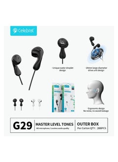 Celebrat G29 Wired Stereo Sound Earphones With Microphone And Controller Button Pure And Lossless Audio Quality And Clarity In Calls Fits Various Smart Devices 3.5 mm Audio Pin - Black - pzsku/Z7248AB0A1B3065BED745Z/45/_/1731412476/abda5454-a67e-4ba5-961b-b21768d1980f