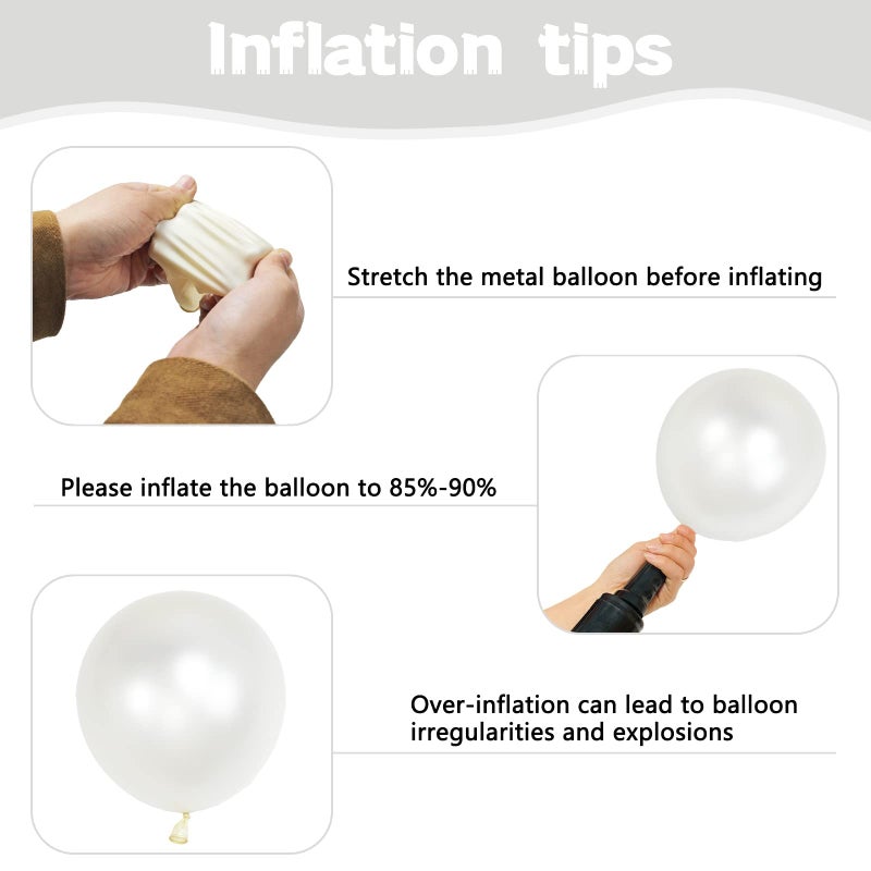 KUULBELA Pearl White Balloons Different Sizes 5 10 12 18 Inch, 134 Pcs White Balloon Garland Arch Kit, Royal White Latex Balloons for Birthday Wedding Baby Shower Party Decorations. Pearl white - Image 3