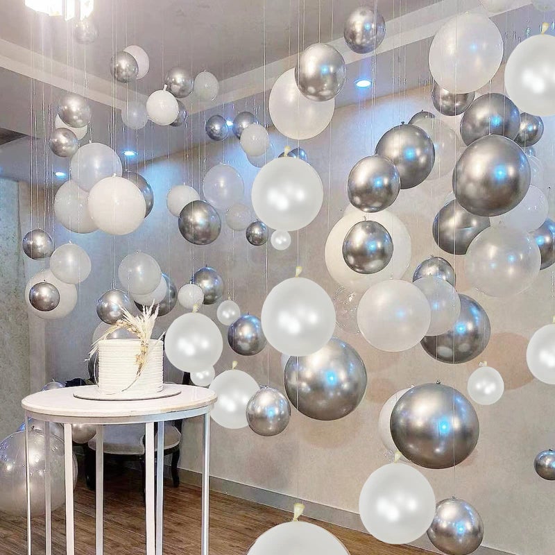 KUULBELA Pearl White Balloons Different Sizes 5 10 12 18 Inch, 134 Pcs White Balloon Garland Arch Kit, Royal White Latex Balloons for Birthday Wedding Baby Shower Party Decorations. Pearl white - Image 5