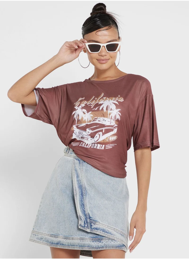 جينجر Oversize Graphic Tshirt