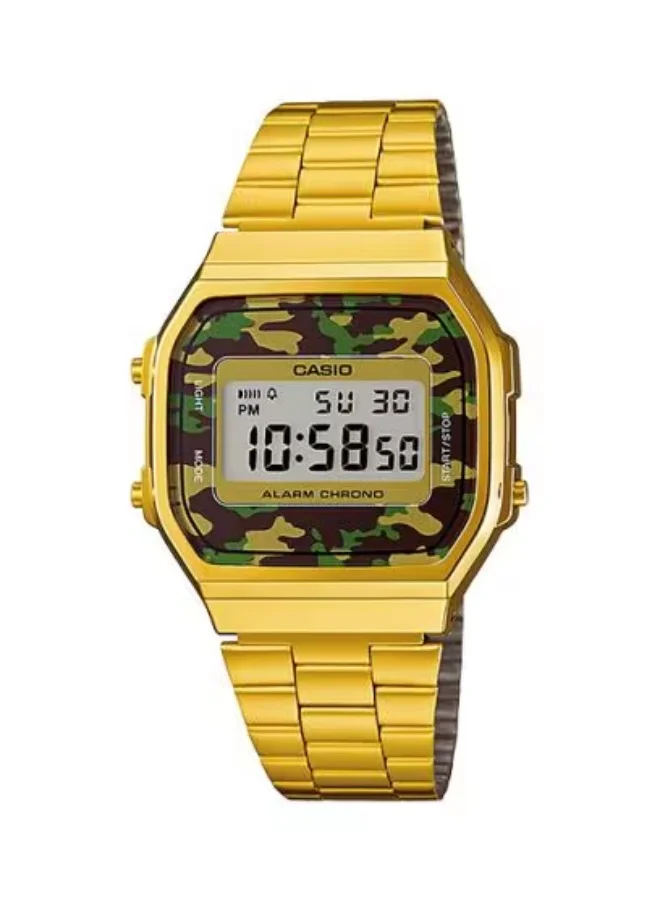 كاسيو Unisex Stainless Steel Digital Watch A-168WEGC-3D - 36.3 mm