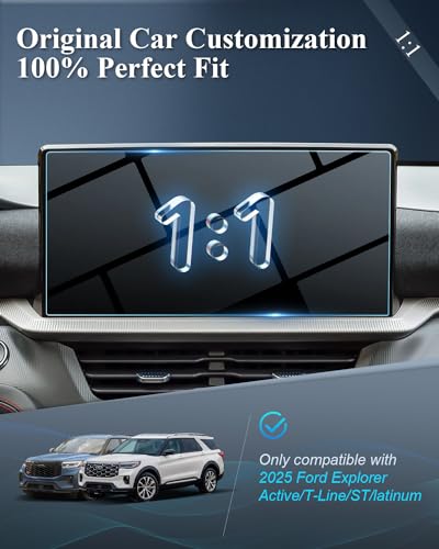 BIBIBO for 2025 Ford Explorer Screen Protector for 2025 Ford Explorer (Active/T-Line/ST/latinum) 13.2 inch Display Tempered Glass Anti Glare& Scratch Ultra-Clear Ford Explorer Accessories 2025 - Image 2