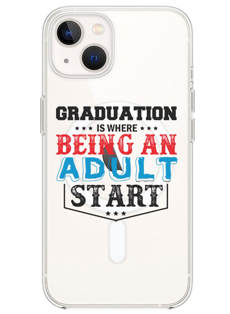 Theodor Magnetic Case for iPhone 13 6.1-inch Compatible with MagSafe Wireless Charging, Shockproof Phone Bumper Cover Graduation black copy - Image 1