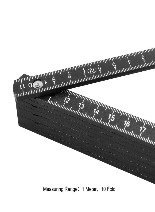 LifCratms Black ABS Folding Ruler, 1 Meter Length Foldable Measuring Ruler Metric Measuring Tool for Woodworking - Image 3