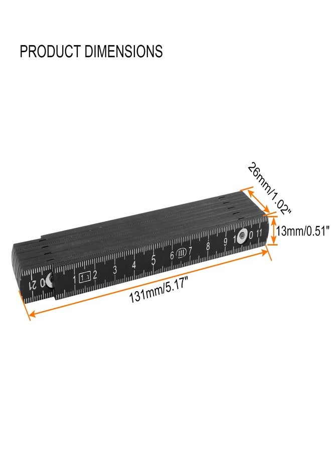 LifCratms Black ABS Folding Ruler, 1 Meter Length Foldable Measuring Ruler Metric Measuring Tool for Woodworking - Image 2